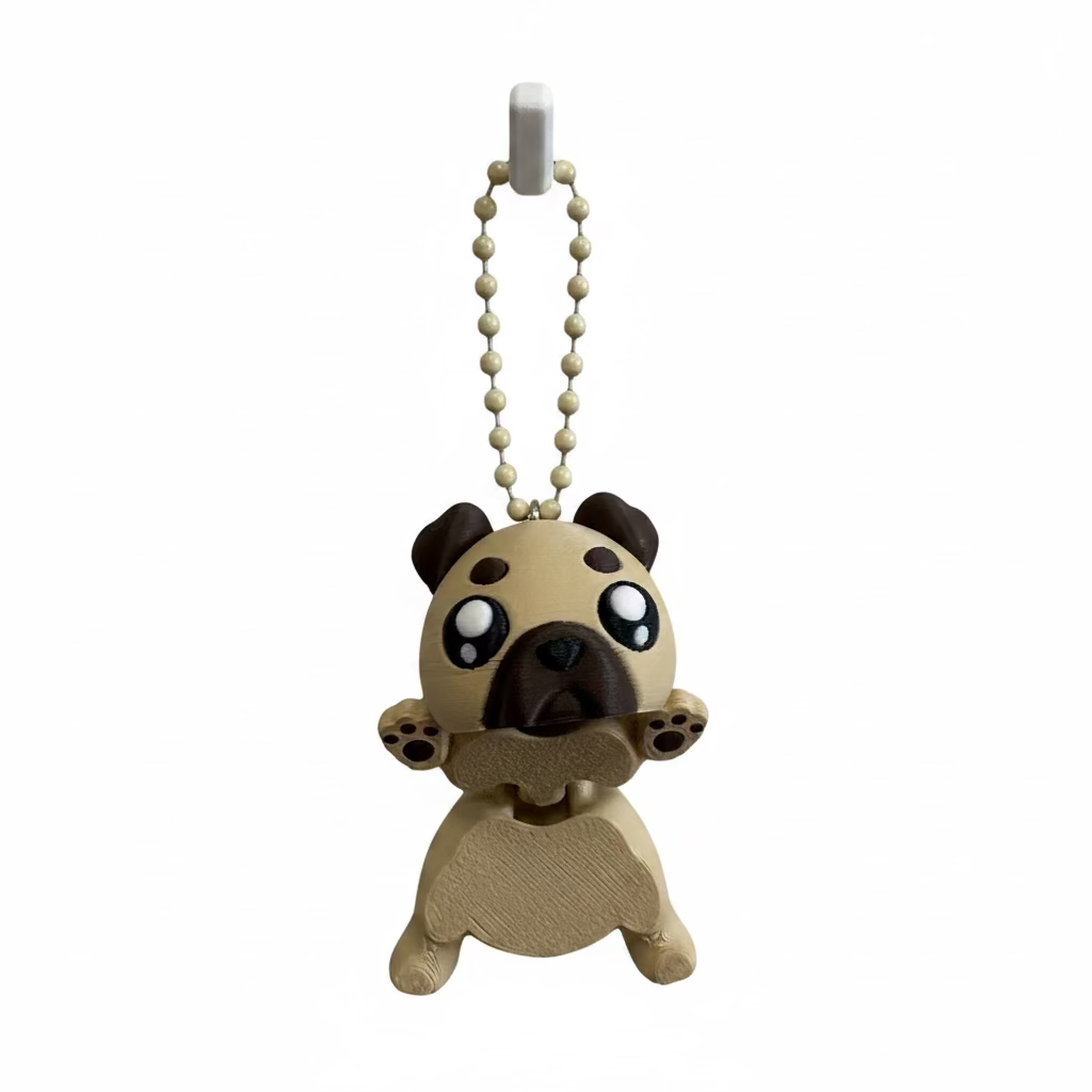 Pom Pom the Pug Keychain